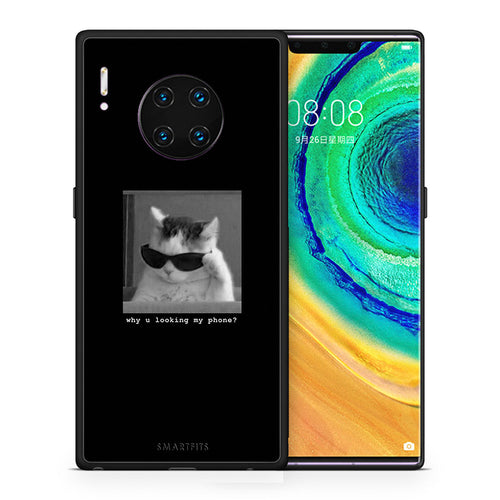 Θήκη Huawei Mate 30 Pro Meme Cat από τη Smartfits με σχέδιο στο πίσω μέρος και μαύρο περίβλημα | Huawei Mate 30 Pro Meme Cat case with colorful back and black bezels