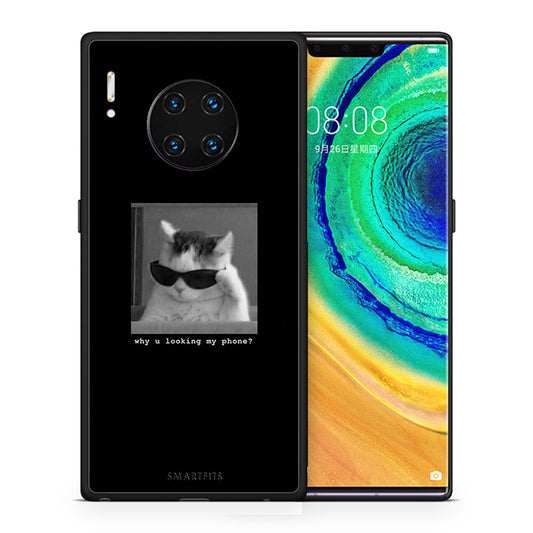Θήκη Huawei Mate 30 Pro Meme Cat από τη Smartfits με σχέδιο στο πίσω μέρος και μαύρο περίβλημα | Huawei Mate 30 Pro Meme Cat case with colorful back and black bezels