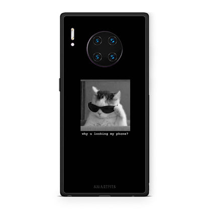 Huawei Mate 30 Pro Meme Cat θήκη από τη Smartfits με σχέδιο στο πίσω μέρος και μαύρο περίβλημα | Smartphone case with colorful back and black bezels by Smartfits