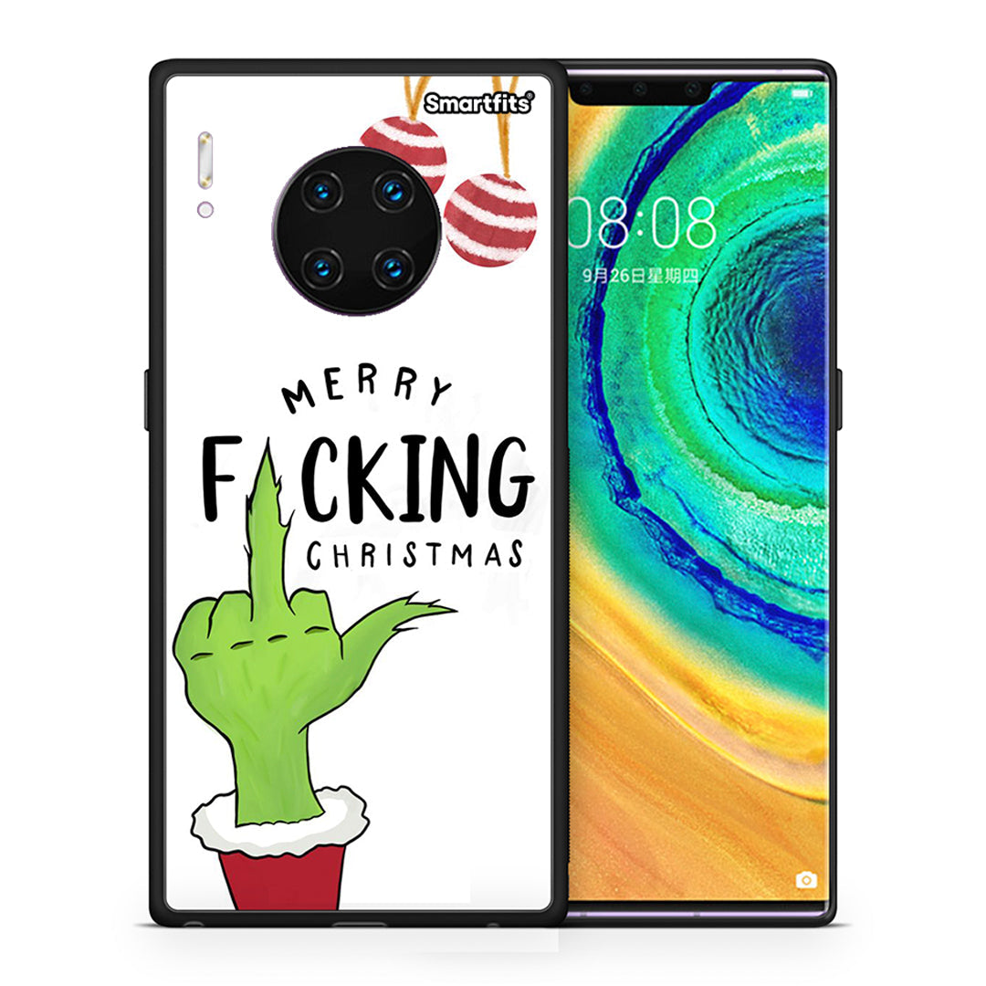 Θήκη Huawei Mate 30 Pro Merry F Xmas από τη Smartfits με σχέδιο στο πίσω μέρος και μαύρο περίβλημα | Huawei Mate 30 Pro Merry F Xmas case with colorful back and black bezels