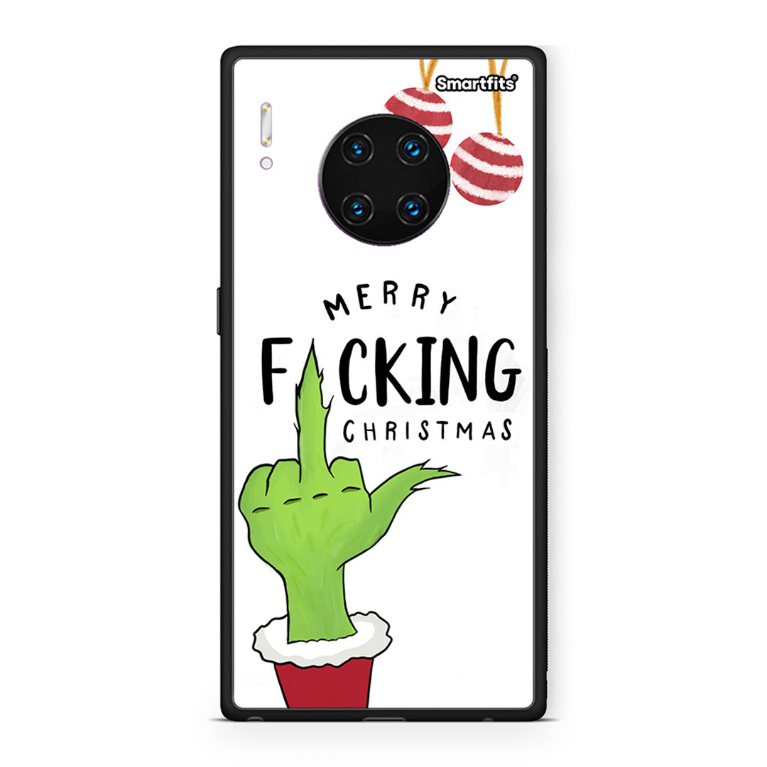 Huawei Mate 30 Pro Merry F Xmas θήκη από τη Smartfits με σχέδιο στο πίσω μέρος και μαύρο περίβλημα | Smartphone case with colorful back and black bezels by Smartfits