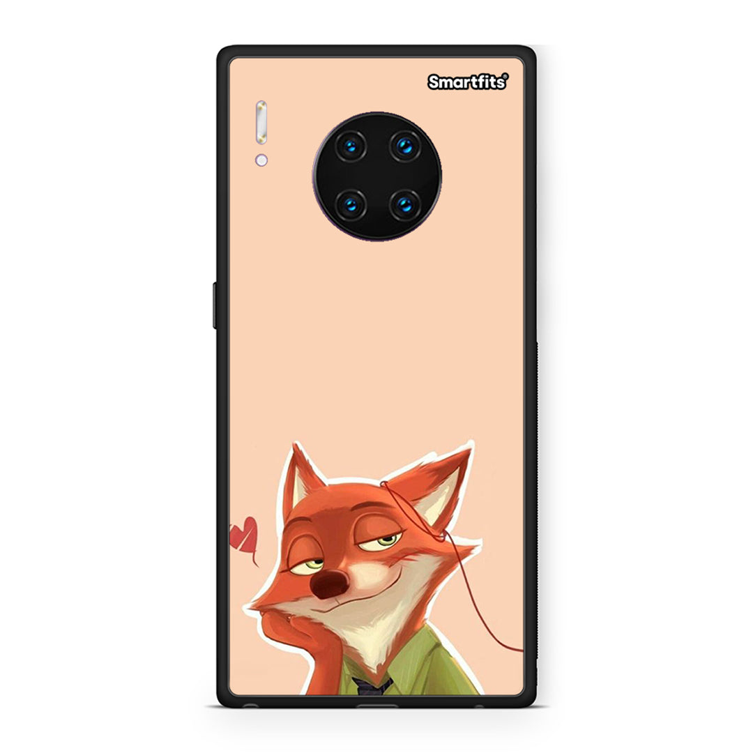 Huawei Mate 30 Pro Nick Wilde And Judy Hopps Love 1 θήκη από τη Smartfits με σχέδιο στο πίσω μέρος και μαύρο περίβλημα | Smartphone case with colorful back and black bezels by Smartfits
