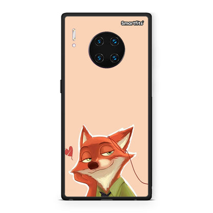 Huawei Mate 30 Pro Nick Wilde And Judy Hopps Love 1 θήκη από τη Smartfits με σχέδιο στο πίσω μέρος και μαύρο περίβλημα | Smartphone case with colorful back and black bezels by Smartfits