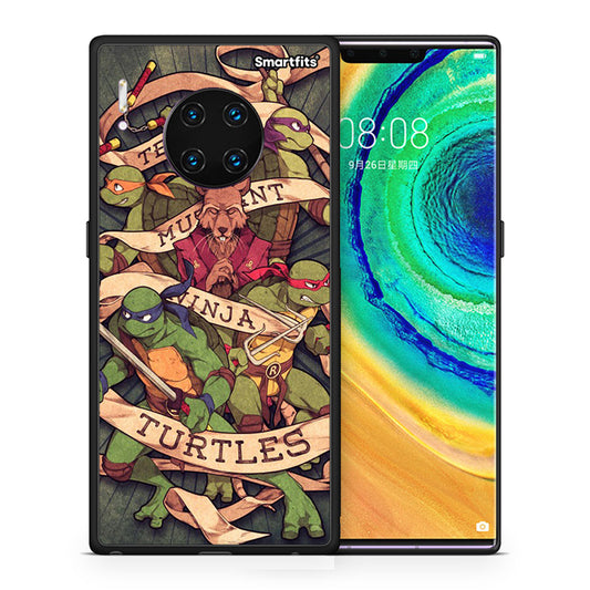 Θήκη Huawei Mate 30 Pro Ninja Turtles από τη Smartfits με σχέδιο στο πίσω μέρος και μαύρο περίβλημα | Huawei Mate 30 Pro Ninja Turtles case with colorful back and black bezels