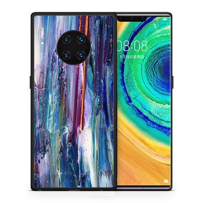 Θήκη Huawei Mate 30 Pro Winter Paint από τη Smartfits με σχέδιο στο πίσω μέρος και μαύρο περίβλημα | Huawei Mate 30 Pro Winter Paint case with colorful back and black bezels