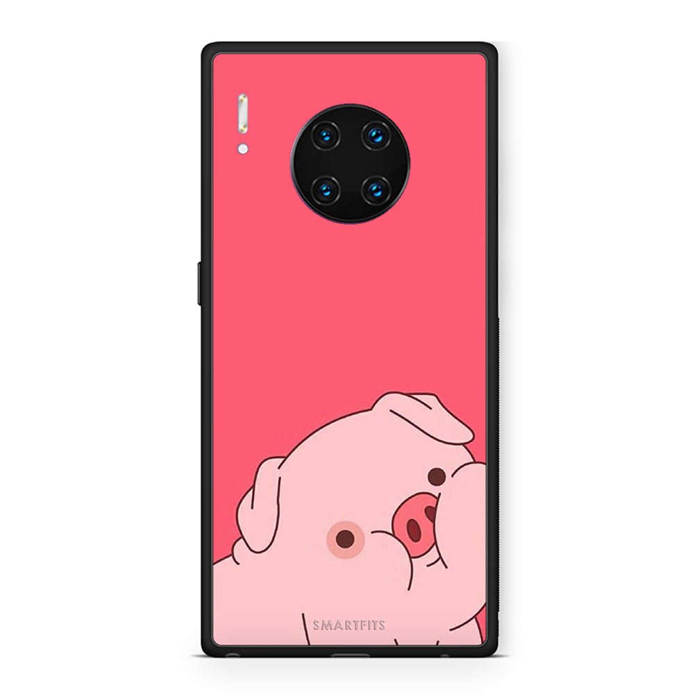 Huawei Mate 30 Pro Pig Love 1 Θήκη Αγίου Βαλεντίνου από τη Smartfits με σχέδιο στο πίσω μέρος και μαύρο περίβλημα | Smartphone case with colorful back and black bezels by Smartfits