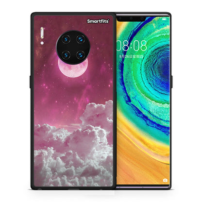 Θήκη Huawei Mate 30 Pro Pink Moon από τη Smartfits με σχέδιο στο πίσω μέρος και μαύρο περίβλημα | Huawei Mate 30 Pro Pink Moon case with colorful back and black bezels