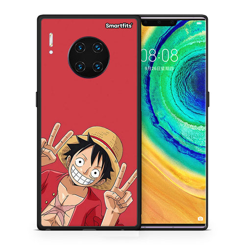 Θήκη Huawei Mate 30 Pro Pirate Luffy από τη Smartfits με σχέδιο στο πίσω μέρος και μαύρο περίβλημα | Huawei Mate 30 Pro Pirate Luffy case with colorful back and black bezels
