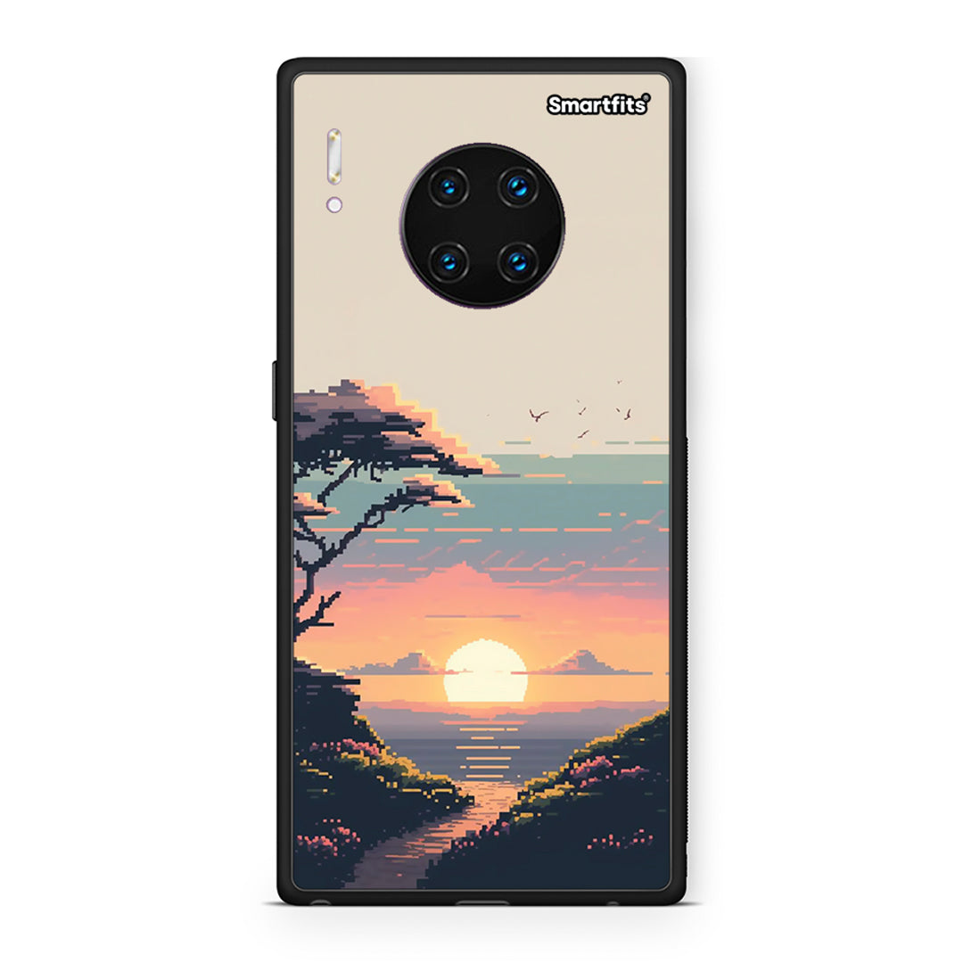 Huawei Mate 30 Pro Pixel Sunset θήκη από τη Smartfits με σχέδιο στο πίσω μέρος και μαύρο περίβλημα | Smartphone case with colorful back and black bezels by Smartfits