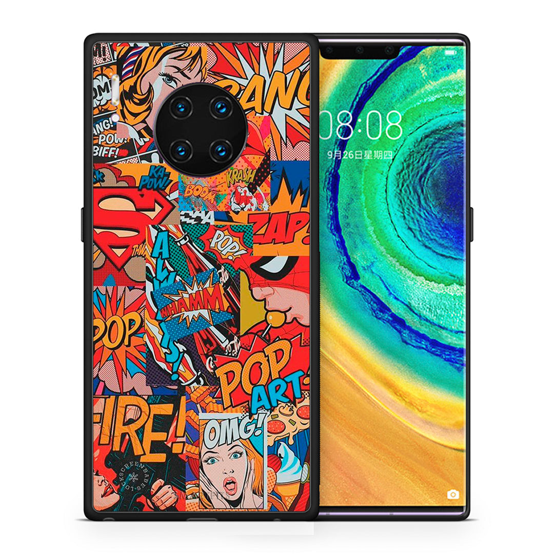 Θήκη Huawei Mate 30 Pro PopArt OMG από τη Smartfits με σχέδιο στο πίσω μέρος και μαύρο περίβλημα | Huawei Mate 30 Pro PopArt OMG case with colorful back and black bezels