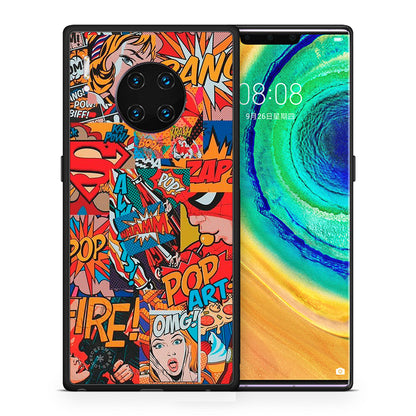 Θήκη Huawei Mate 30 Pro PopArt OMG από τη Smartfits με σχέδιο στο πίσω μέρος και μαύρο περίβλημα | Huawei Mate 30 Pro PopArt OMG case with colorful back and black bezels