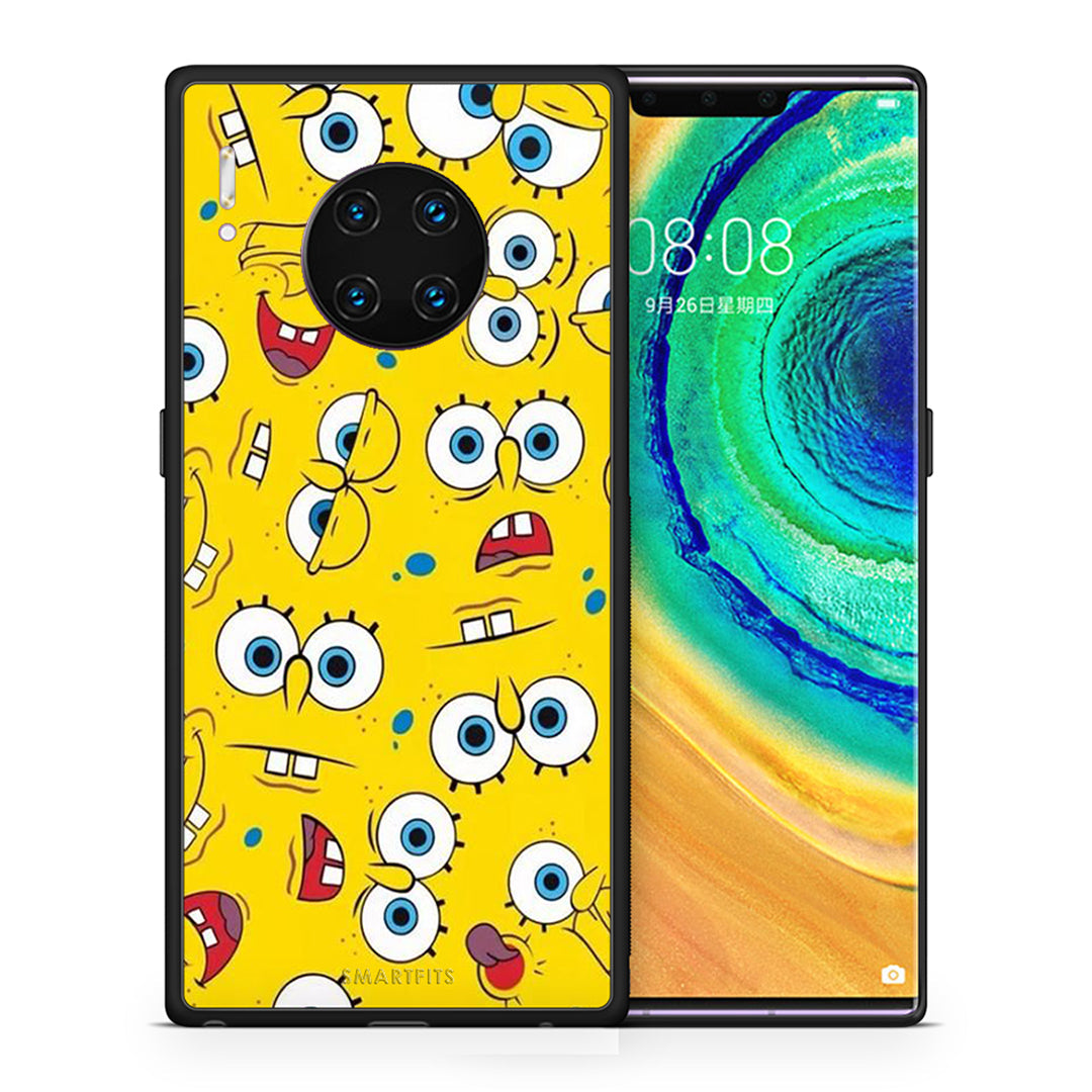 Θήκη Huawei Mate 30 Pro Sponge PopArt από τη Smartfits με σχέδιο στο πίσω μέρος και μαύρο περίβλημα | Huawei Mate 30 Pro Sponge PopArt case with colorful back and black bezels