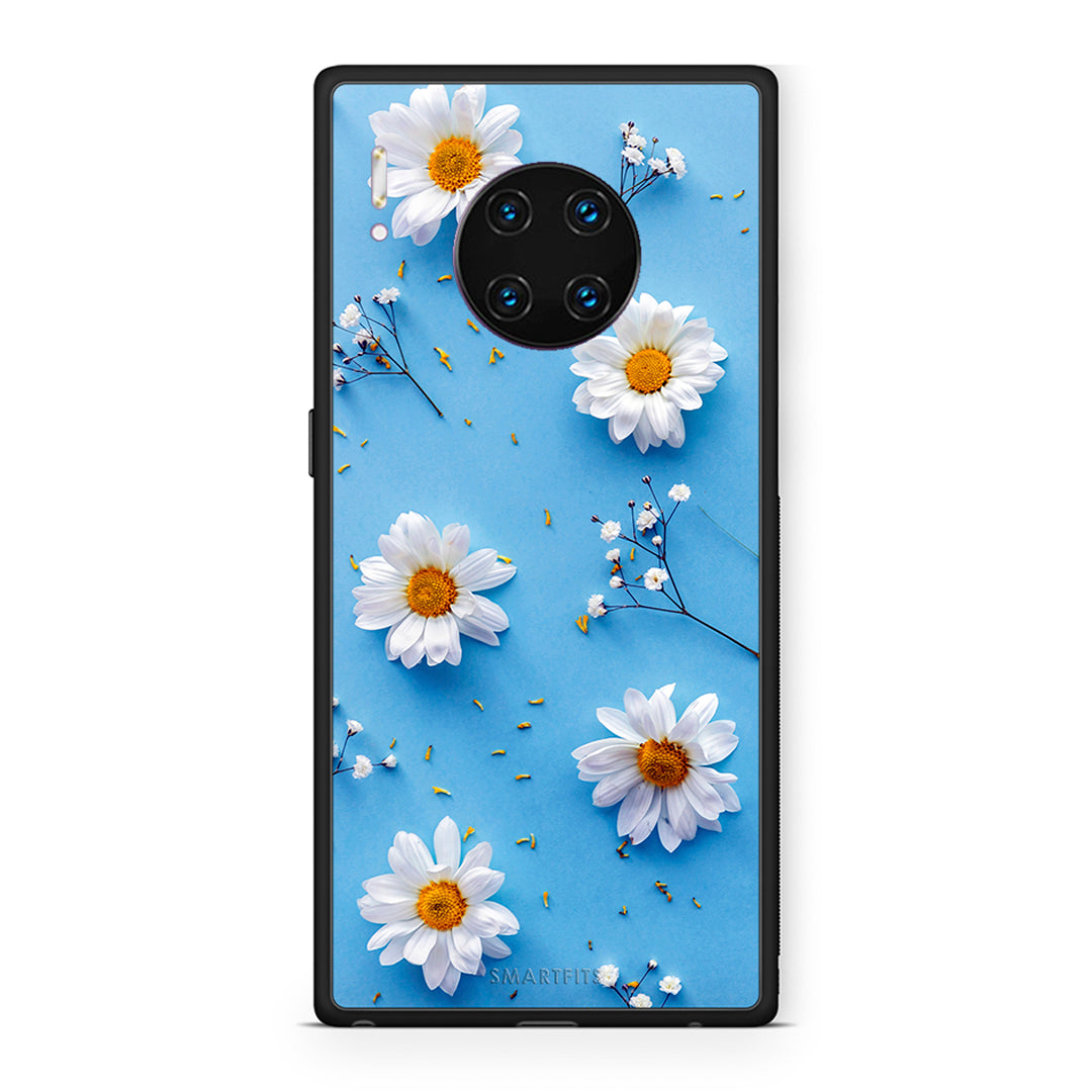Huawei Mate 30 Pro Real Daisies θήκη από τη Smartfits με σχέδιο στο πίσω μέρος και μαύρο περίβλημα | Smartphone case with colorful back and black bezels by Smartfits