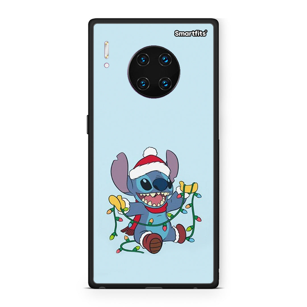 Huawei Mate 30 Pro Santa Stich θήκη από τη Smartfits με σχέδιο στο πίσω μέρος και μαύρο περίβλημα | Smartphone case with colorful back and black bezels by Smartfits