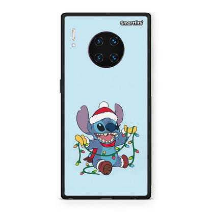 Huawei Mate 30 Pro Santa Stich θήκη από τη Smartfits με σχέδιο στο πίσω μέρος και μαύρο περίβλημα | Smartphone case with colorful back and black bezels by Smartfits