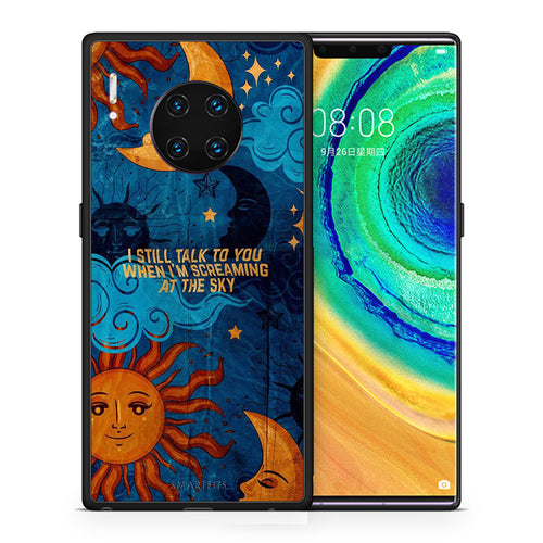 Θήκη Huawei Mate 30 Pro Screaming Sky από τη Smartfits με σχέδιο στο πίσω μέρος και μαύρο περίβλημα | Huawei Mate 30 Pro Screaming Sky case with colorful back and black bezels