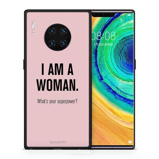 Θήκη Huawei Mate 30 Pro Superpower Woman από τη Smartfits με σχέδιο στο πίσω μέρος και μαύρο περίβλημα | Huawei Mate 30 Pro Superpower Woman case with colorful back and black bezels