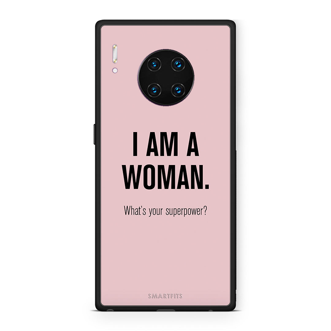 Huawei Mate 30 Pro Superpower Woman θήκη από τη Smartfits με σχέδιο στο πίσω μέρος και μαύρο περίβλημα | Smartphone case with colorful back and black bezels by Smartfits