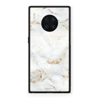 Huawei Mate 30 Pro White Gold Marble θήκη από τη Smartfits με σχέδιο στο πίσω μέρος και μαύρο περίβλημα | Smartphone case with colorful back and black bezels by Smartfits