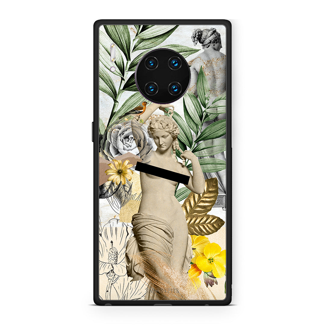 Huawei Mate 30 Pro Woman Statue θήκη από τη Smartfits με σχέδιο στο πίσω μέρος και μαύρο περίβλημα | Smartphone case with colorful back and black bezels by Smartfits