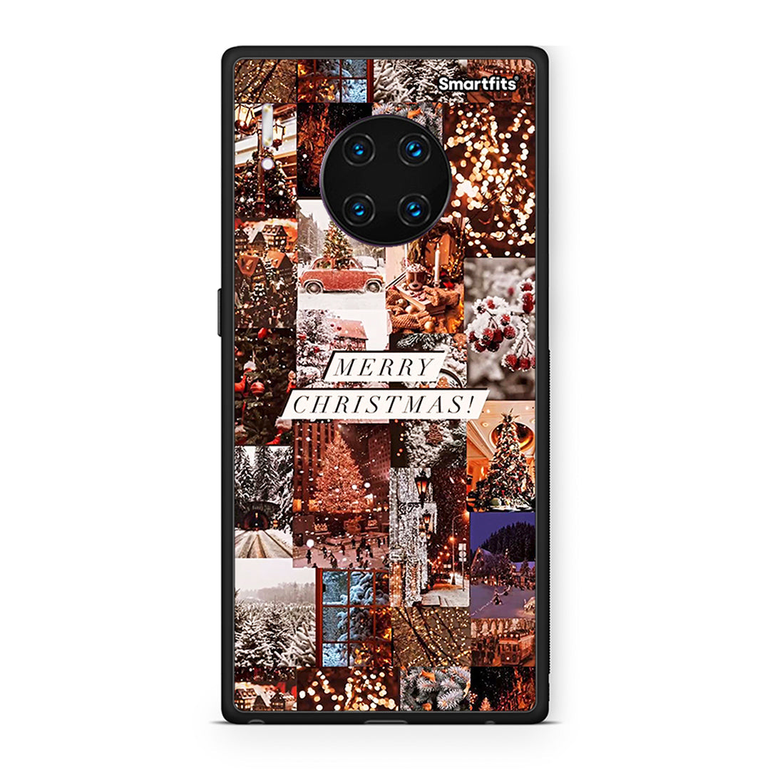 Huawei Mate 30 Pro Xmas Collage θήκη από τη Smartfits με σχέδιο στο πίσω μέρος και μαύρο περίβλημα | Smartphone case with colorful back and black bezels by Smartfits