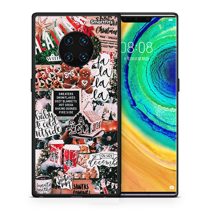 Θήκη Huawei Mate 30 Pro Xmas Habbits από τη Smartfits με σχέδιο στο πίσω μέρος και μαύρο περίβλημα | Huawei Mate 30 Pro Xmas Habbits case with colorful back and black bezels