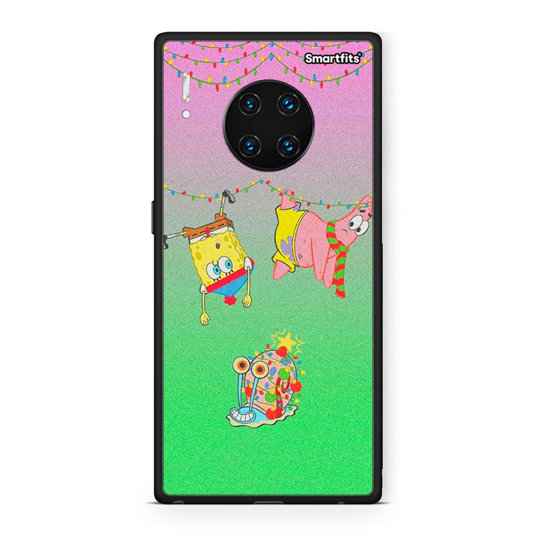 Huawei Mate 30 Pro Xmas Lights θήκη από τη Smartfits με σχέδιο στο πίσω μέρος και μαύρο περίβλημα | Smartphone case with colorful back and black bezels by Smartfits