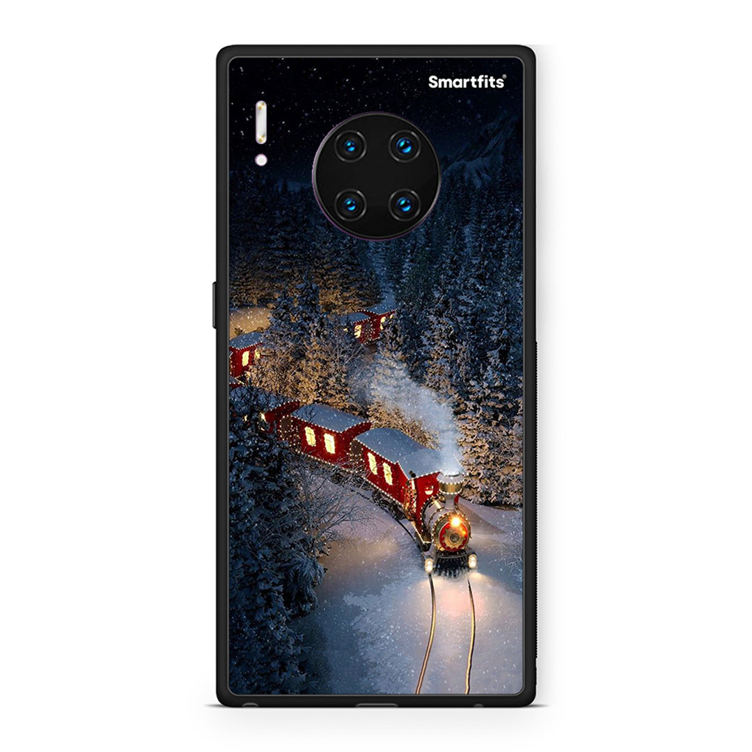 Huawei Mate 30 Pro Xmas Train θήκη από τη Smartfits με σχέδιο στο πίσω μέρος και μαύρο περίβλημα | Smartphone case with colorful back and black bezels by Smartfits