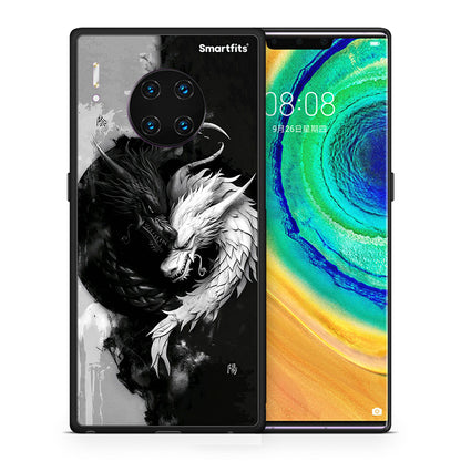 Θήκη Huawei Mate 30 Pro Yin Yang από τη Smartfits με σχέδιο στο πίσω μέρος και μαύρο περίβλημα | Huawei Mate 30 Pro Yin Yang case with colorful back and black bezels