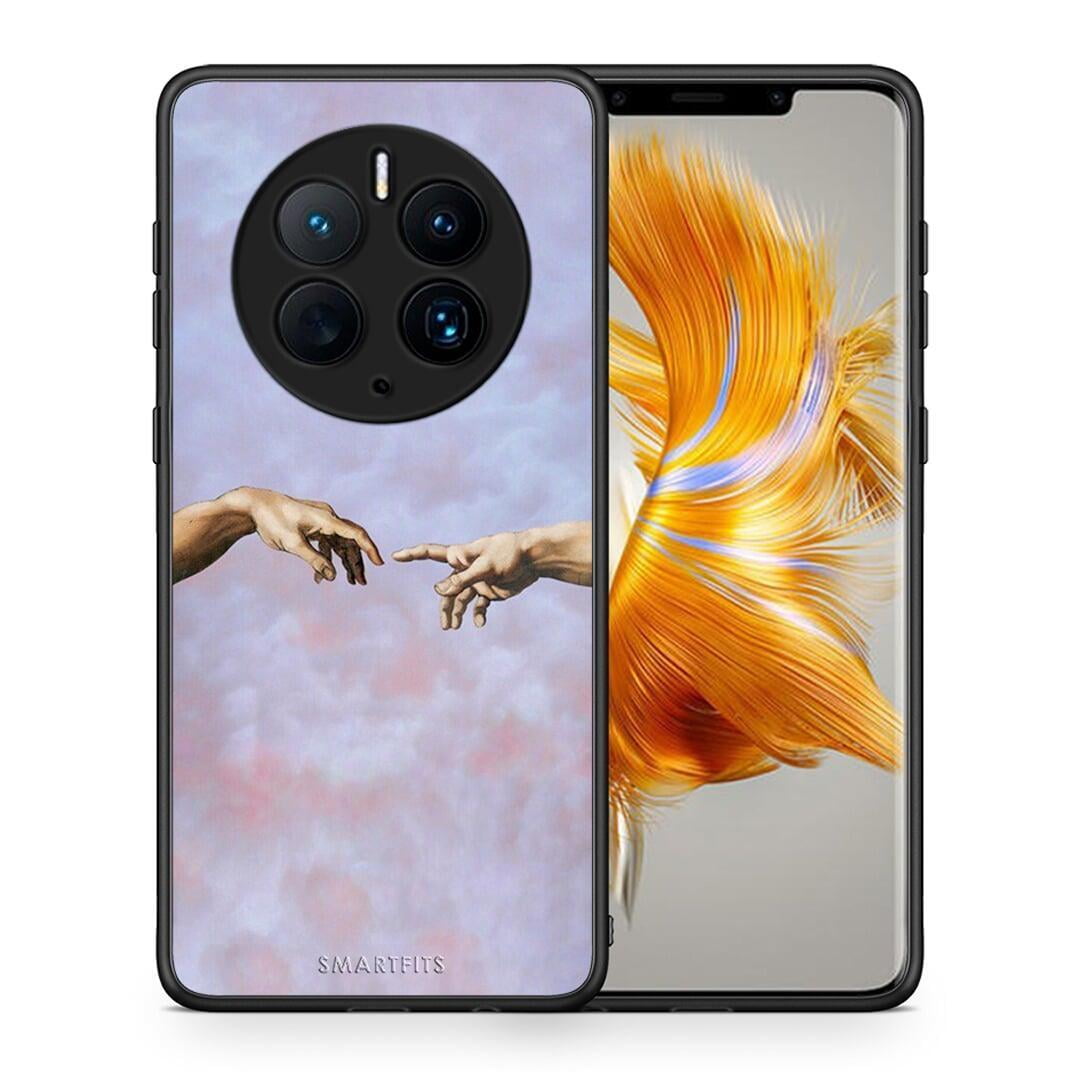 Θήκη Huawei Mate 50 Pro Adam Hand από τη Smartfits με σχέδιο στο πίσω μέρος και μαύρο περίβλημα | Huawei Mate 50 Pro Adam Hand Case with Colorful Back and Black Bezels