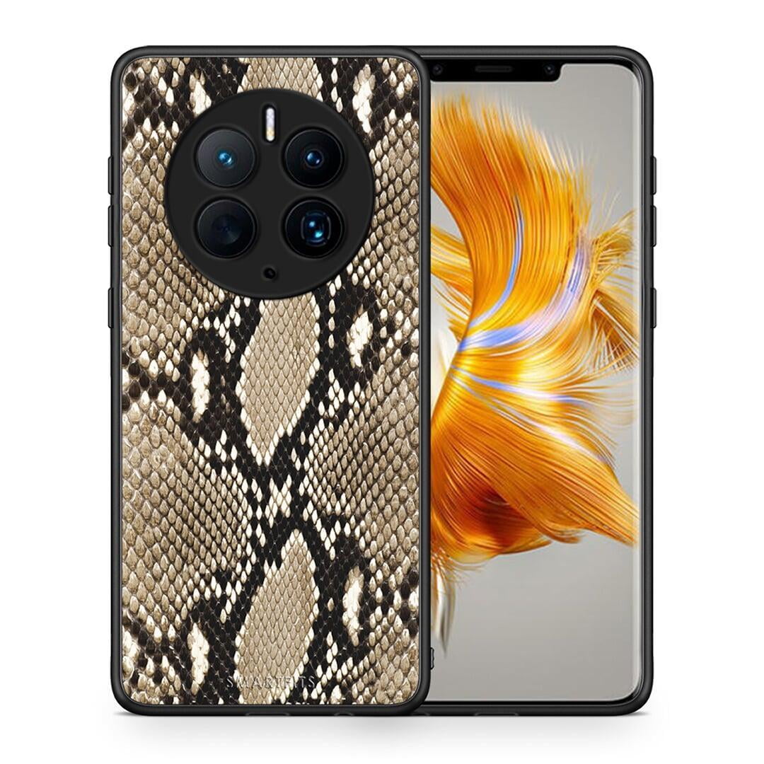 Θήκη Huawei Mate 50 Pro Animal Fashion Snake από τη Smartfits με σχέδιο στο πίσω μέρος και μαύρο περίβλημα | Huawei Mate 50 Pro Animal Fashion Snake Case with Colorful Back and Black Bezels
