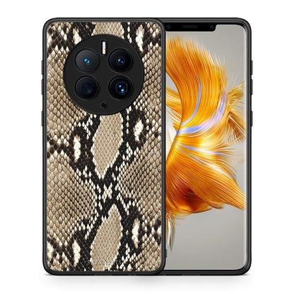 Θήκη Huawei Mate 50 Pro Animal Fashion Snake από τη Smartfits με σχέδιο στο πίσω μέρος και μαύρο περίβλημα | Huawei Mate 50 Pro Animal Fashion Snake Case with Colorful Back and Black Bezels
