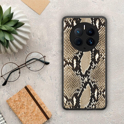 Θήκη Huawei Mate 50 Pro Animal Fashion Snake από τη Smartfits με σχέδιο στο πίσω μέρος και μαύρο περίβλημα | Huawei Mate 50 Pro Animal Fashion Snake Case with Colorful Back and Black Bezels