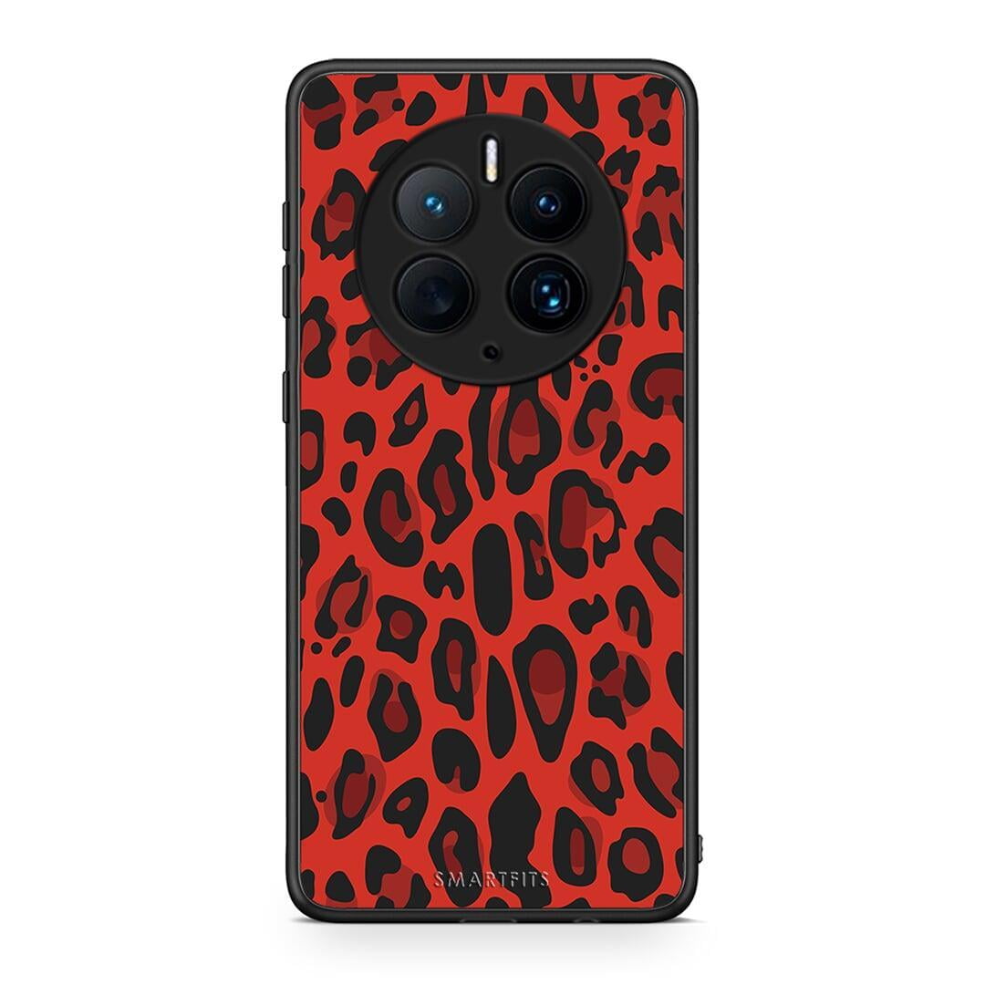 Θήκη Huawei Mate 50 Pro Animal Red Leopard από τη Smartfits με σχέδιο στο πίσω μέρος και μαύρο περίβλημα | Huawei Mate 50 Pro Animal Red Leopard Case with Colorful Back and Black Bezels