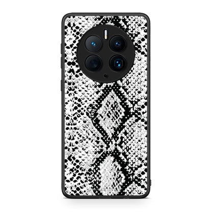 Θήκη Huawei Mate 50 Pro Animal White Snake από τη Smartfits με σχέδιο στο πίσω μέρος και μαύρο περίβλημα | Huawei Mate 50 Pro Animal White Snake Case with Colorful Back and Black Bezels