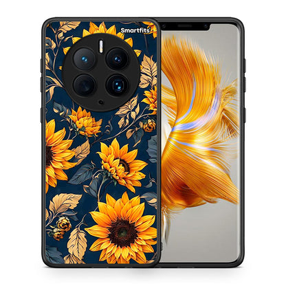 Θήκη Huawei Mate 50 Pro Autumn Sunflowers από τη Smartfits με σχέδιο στο πίσω μέρος και μαύρο περίβλημα | Huawei Mate 50 Pro Autumn Sunflowers Case with Colorful Back and Black Bezels
