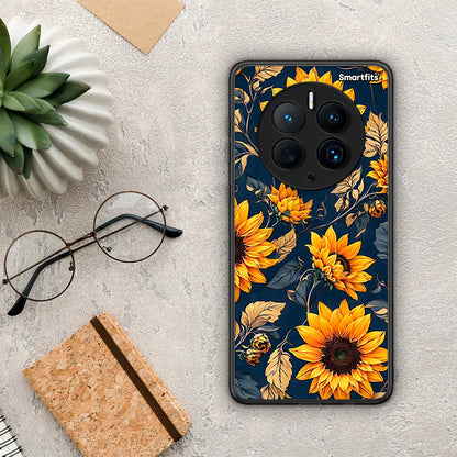 Θήκη Huawei Mate 50 Pro Autumn Sunflowers από τη Smartfits με σχέδιο στο πίσω μέρος και μαύρο περίβλημα | Huawei Mate 50 Pro Autumn Sunflowers Case with Colorful Back and Black Bezels