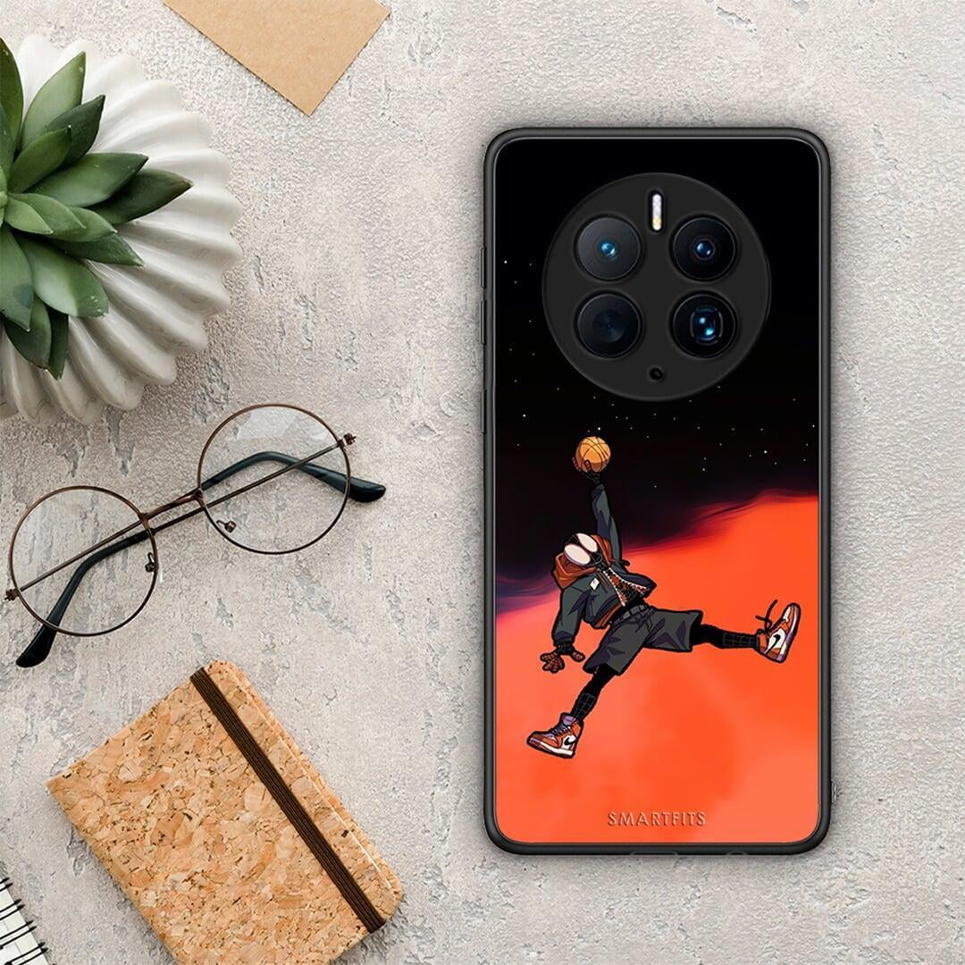 Θήκη Huawei Mate 50 Pro Basketball Hero από τη Smartfits με σχέδιο στο πίσω μέρος και μαύρο περίβλημα | Huawei Mate 50 Pro Basketball Hero Case with Colorful Back and Black Bezels