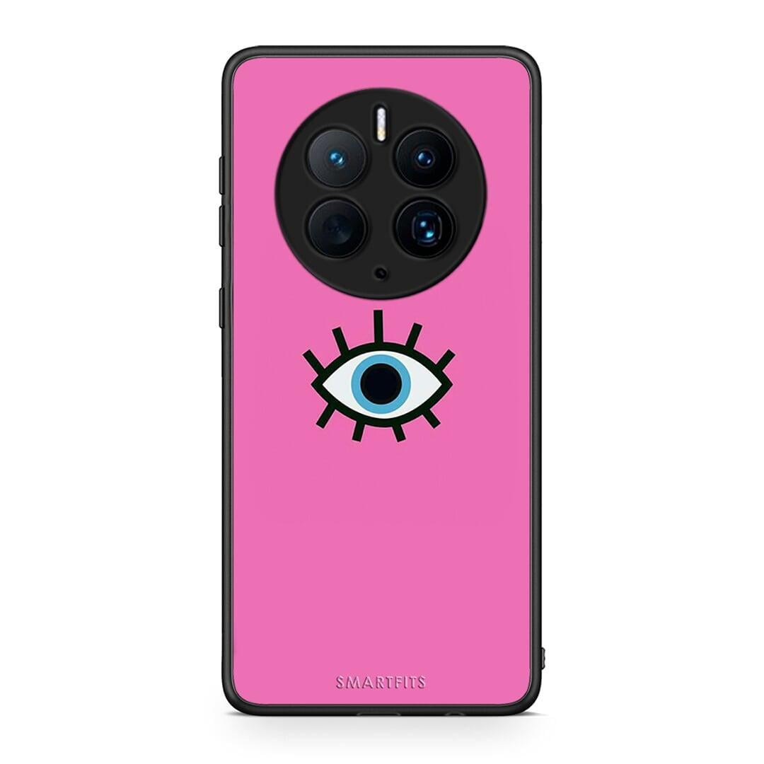 Θήκη Huawei Mate 50 Pro Blue Eye Pink από τη Smartfits με σχέδιο στο πίσω μέρος και μαύρο περίβλημα | Huawei Mate 50 Pro Blue Eye Pink Case with Colorful Back and Black Bezels