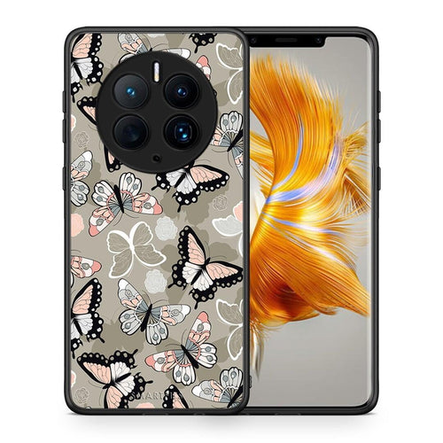 Θήκη Huawei Mate 50 Pro Boho Butterflies από τη Smartfits με σχέδιο στο πίσω μέρος και μαύρο περίβλημα | Huawei Mate 50 Pro Boho Butterflies Case with Colorful Back and Black Bezels