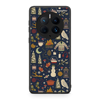 Θήκη Huawei Mate 50 Pro Christmas Elements από τη Smartfits με σχέδιο στο πίσω μέρος και μαύρο περίβλημα | Huawei Mate 50 Pro Christmas Elements Case with Colorful Back and Black Bezels