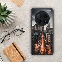 Thumbnail for Θήκη Huawei Mate 50 Pro City Lights από τη Smartfits με σχέδιο στο πίσω μέρος και μαύρο περίβλημα | Huawei Mate 50 Pro City Lights Case with Colorful Back and Black Bezels
