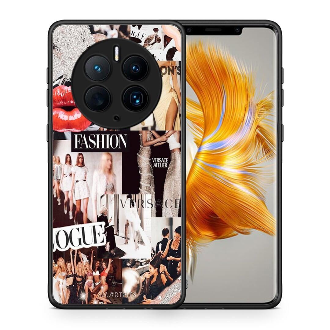 Θήκη Huawei Mate 50 Pro Collage Fashion από τη Smartfits με σχέδιο στο πίσω μέρος και μαύρο περίβλημα | Huawei Mate 50 Pro Collage Fashion Case with Colorful Back and Black Bezels