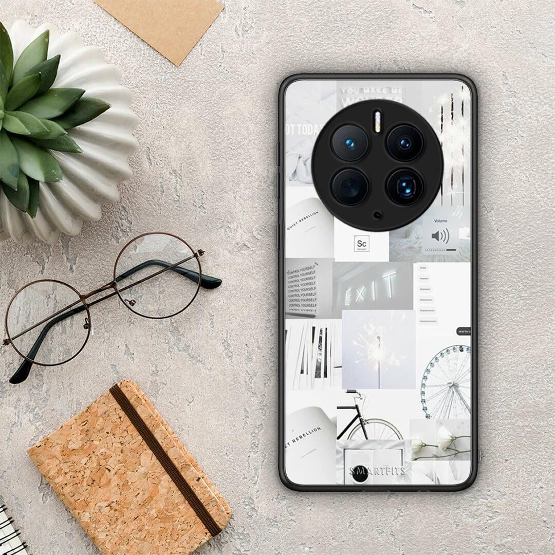 Θήκη Huawei Mate 50 Pro Collage Make Me Wonder από τη Smartfits με σχέδιο στο πίσω μέρος και μαύρο περίβλημα | Huawei Mate 50 Pro Collage Make Me Wonder Case with Colorful Back and Black Bezels
