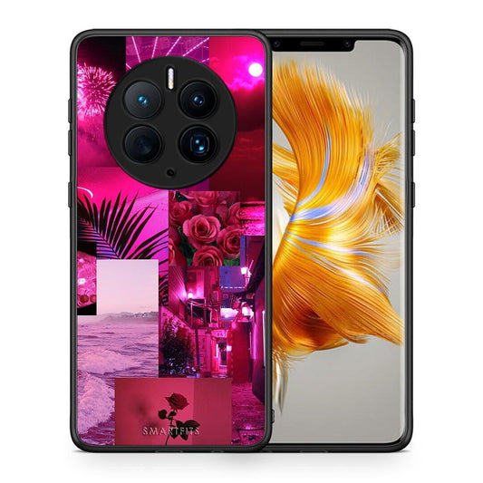 Θήκη Huawei Mate 50 Pro Collage Red Roses από τη Smartfits με σχέδιο στο πίσω μέρος και μαύρο περίβλημα | Huawei Mate 50 Pro Collage Red Roses Case with Colorful Back and Black Bezels