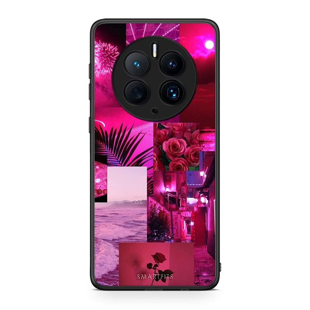 Θήκη Huawei Mate 50 Pro Collage Red Roses από τη Smartfits με σχέδιο στο πίσω μέρος και μαύρο περίβλημα | Huawei Mate 50 Pro Collage Red Roses Case with Colorful Back and Black Bezels