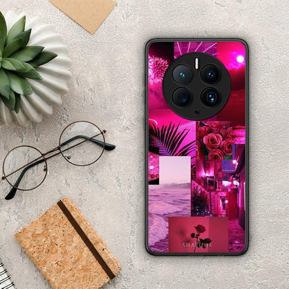 Θήκη Huawei Mate 50 Pro Collage Red Roses από τη Smartfits με σχέδιο στο πίσω μέρος και μαύρο περίβλημα | Huawei Mate 50 Pro Collage Red Roses Case with Colorful Back and Black Bezels