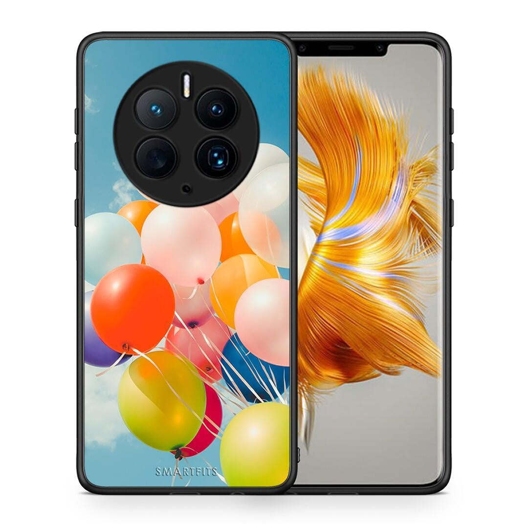 Θήκη Huawei Mate 50 Pro Colorful Balloons από τη Smartfits με σχέδιο στο πίσω μέρος και μαύρο περίβλημα | Huawei Mate 50 Pro Colorful Balloons Case with Colorful Back and Black Bezels