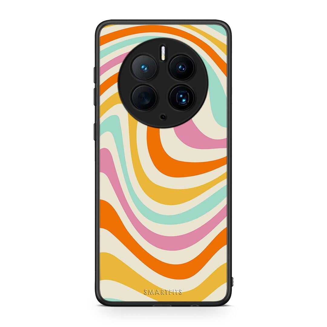 Θήκη Huawei Mate 50 Pro Colourful Waves από τη Smartfits με σχέδιο στο πίσω μέρος και μαύρο περίβλημα | Huawei Mate 50 Pro Colourful Waves Case with Colorful Back and Black Bezels