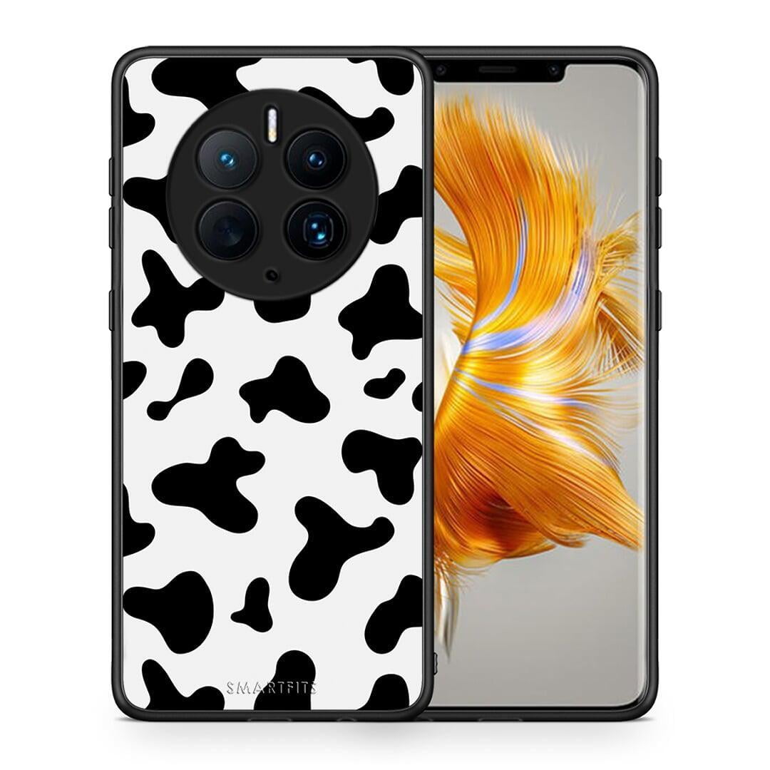 Θήκη Huawei Mate 50 Pro Cow Print από τη Smartfits με σχέδιο στο πίσω μέρος και μαύρο περίβλημα | Huawei Mate 50 Pro Cow Print Case with Colorful Back and Black Bezels